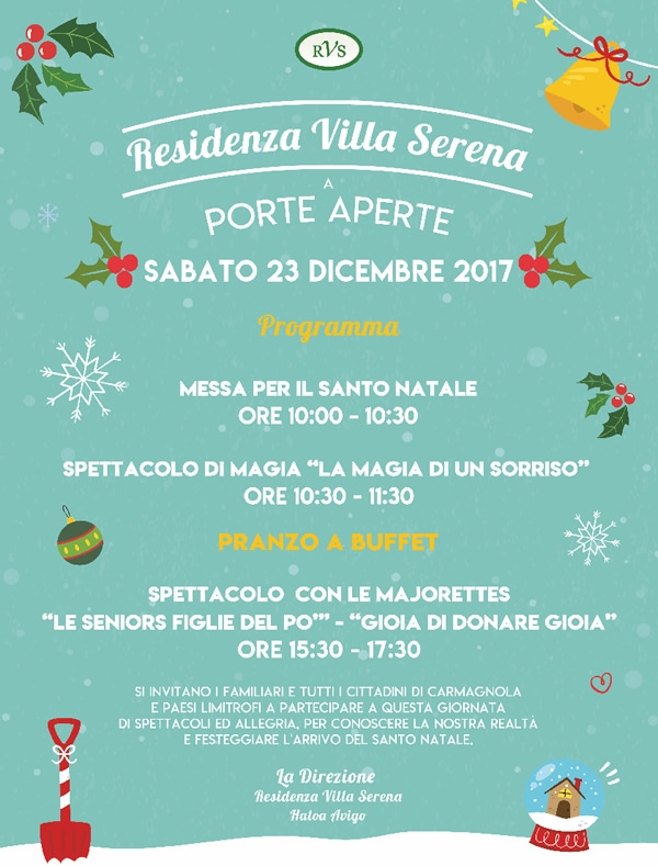 Festeggia con noi il Natale | Giornata a porte aperte  nella nostra RSA a Carmagnola